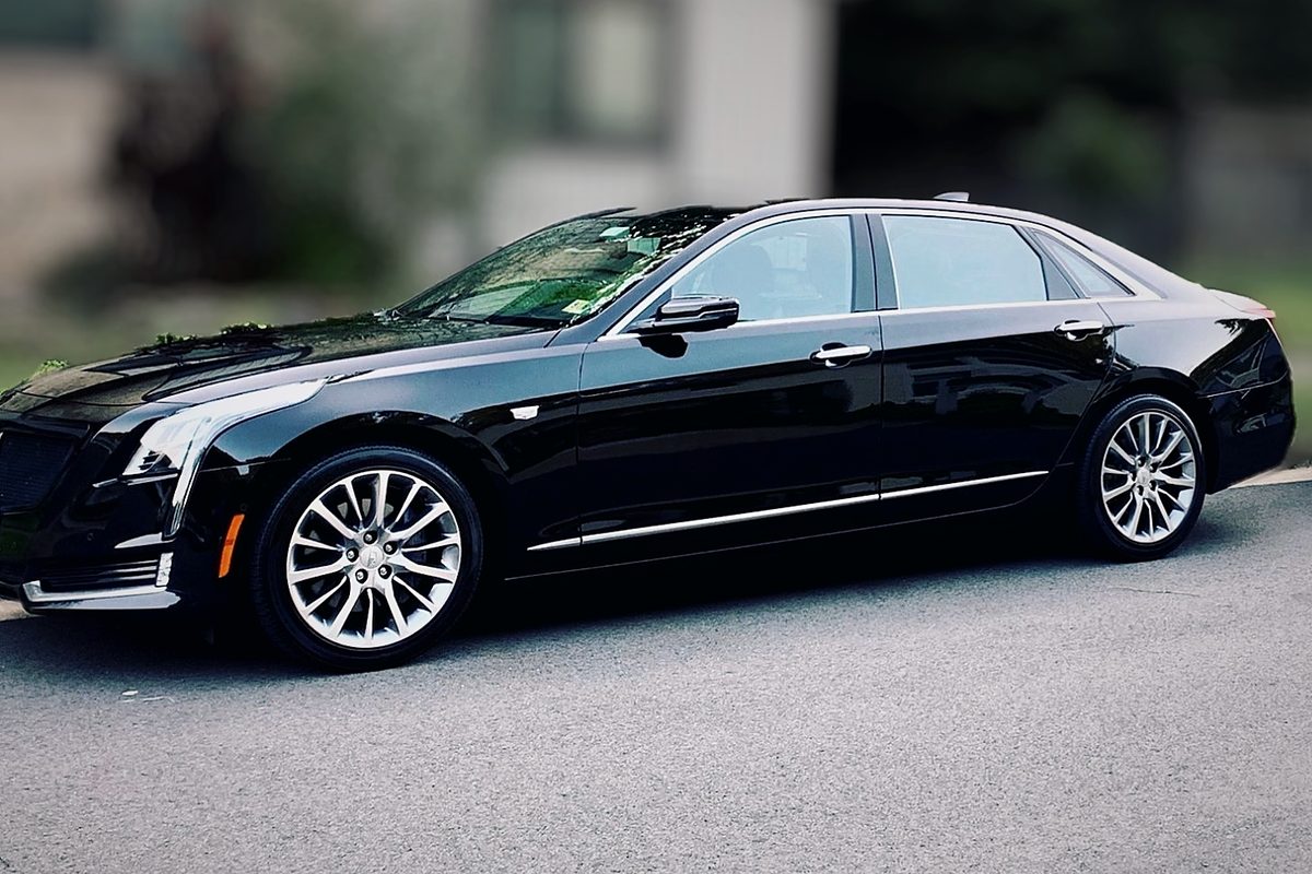 Black Cadillac CT6 executive sedan
