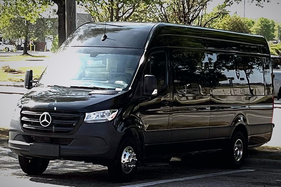 Black Mercedes-Benz Sprinter executive van